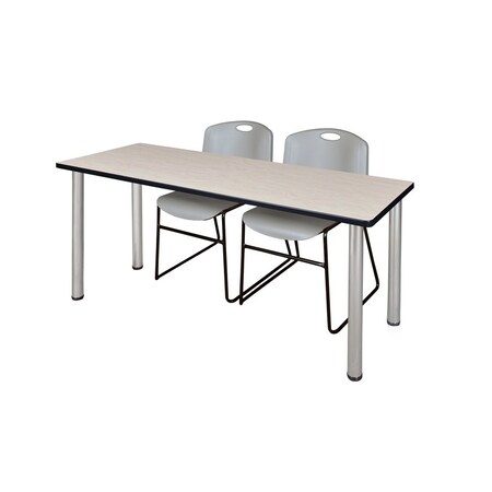 Kee Rectangle Tables > Training Tables > Kee Table & Chair Sets, 72 W, 24 L, 29 H, Maple MT7224PLBPCM44GY